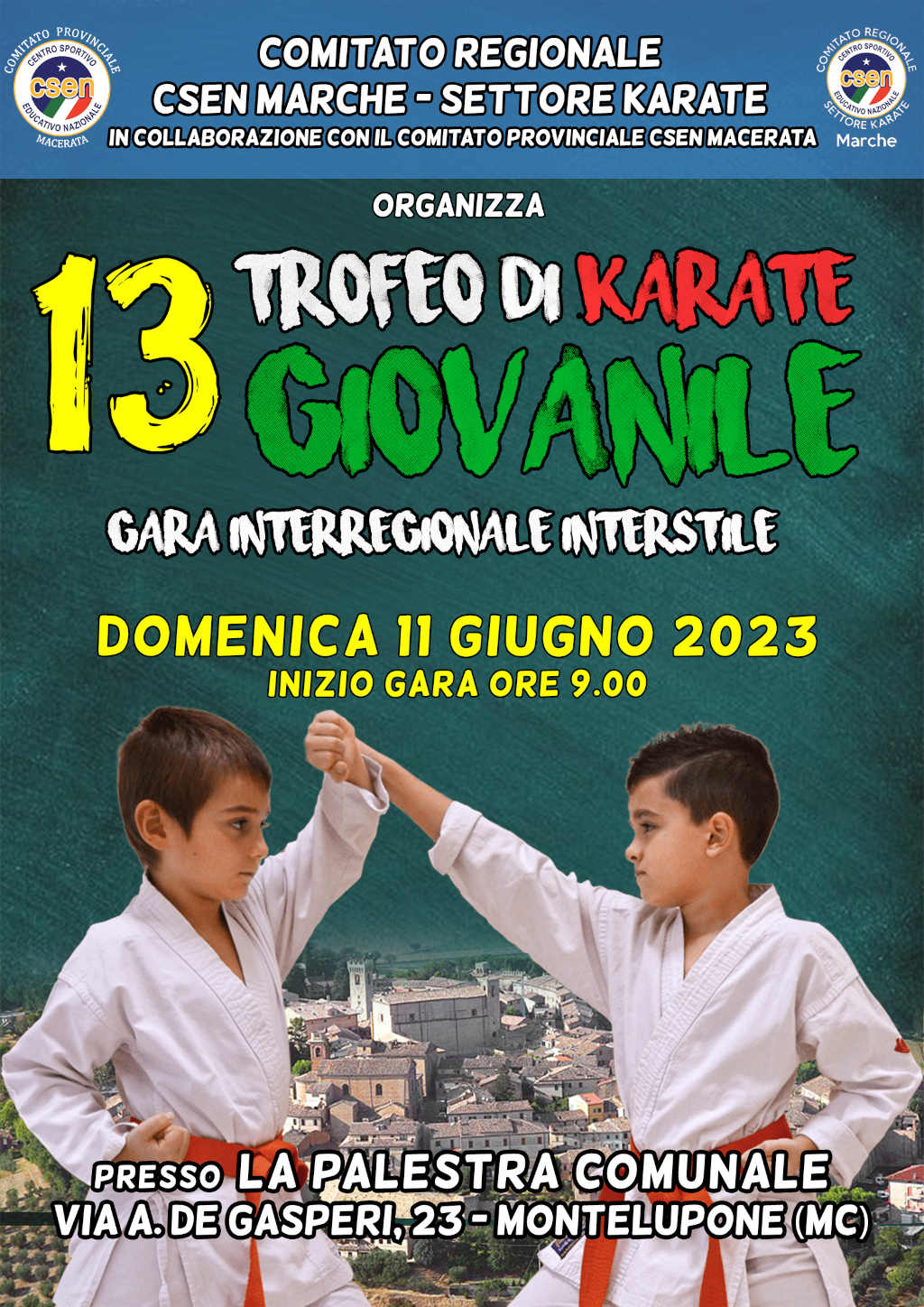 CR Marche Csen Karate: 13° Trofeo di Karate Giovanile – Montelupone, 11/06/2023.