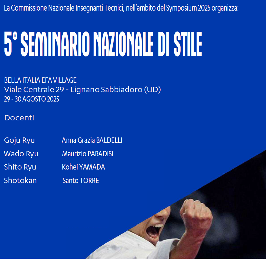 Fijlkam: 5° Seminario nazionale di stile – Lignano Sabbiadoro UD 29-30/08/2025.