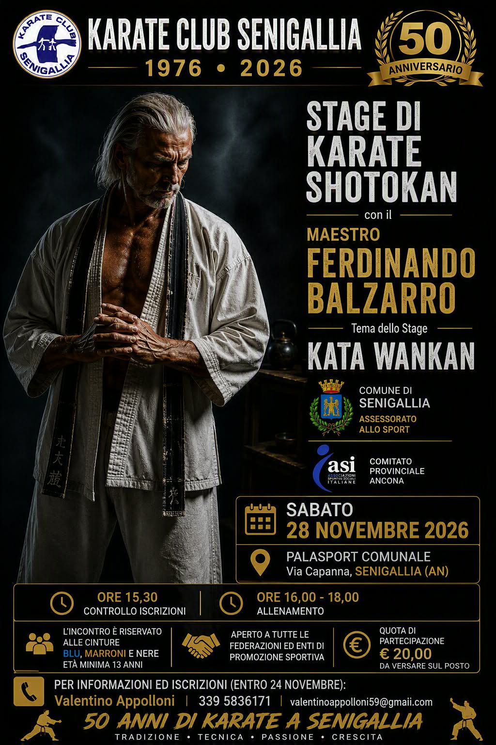 CRMarche Asi: Stage con il M° Ferdinando Balzarro – Senigallia AN, 28/11/2026.